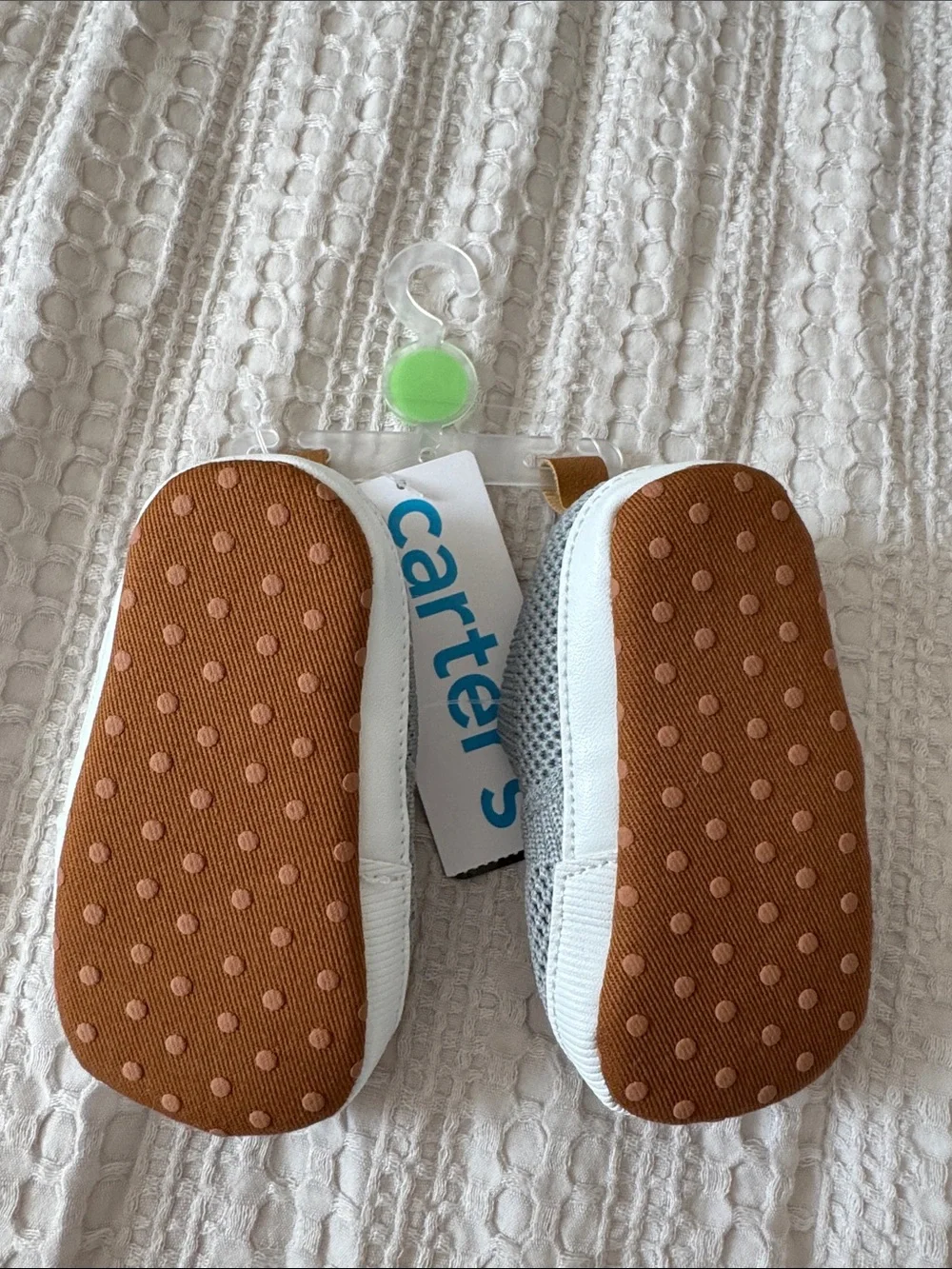 Carter's Light Gray Knit Slip-On Baby Walkers